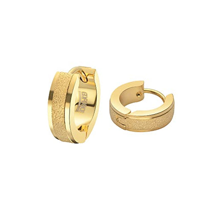 Small Huggie Hoop Earrings for Women - color: Brushed Gold