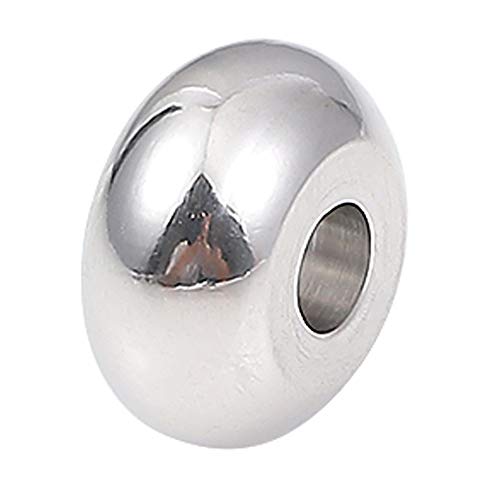 Stainless Steel Spacer Beads 8x4mm Rondelle Loose Charm Caps Beads for DIY Jewelry Making 50pcs with 2.5mm Hole - color: 8x4mm 2.5mm