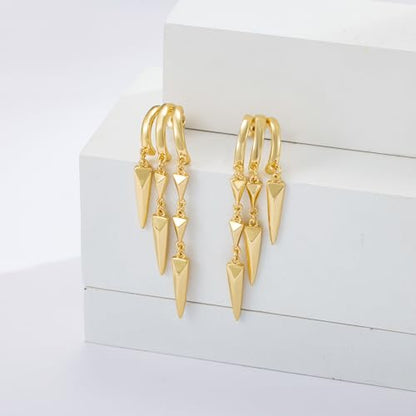 Freekiss Pearl Earrings for Women Trendy: Flat Back Stud Earrings 14K Gold Plated/925 Sterling Silver Freshwater Pearl Dangle Earrings Cute Bow Earrings Wedding Jewelry Birthday Gifts for Women Girls - style: Minimalist Long Drop-GD