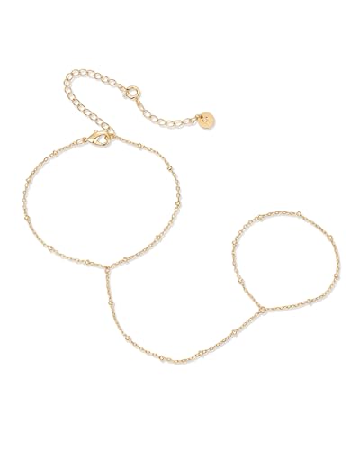PAVOI Hand Chain Bracelet for Women, 14K Gold Plated Adjustable Ring Chain | Hand Chain Bracelet, Ring Bracelet Hand Chain, Arm & Body Jewelry - style: Satellite