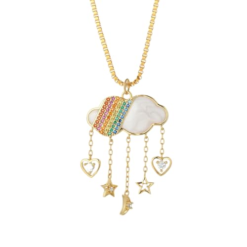 925 Sterling Silver Sun and Moon Necklace Pendant Star Necklace Set Sun moon pendant necklace twitches necklace sun and moon Necklaces and Cloud Sun and Moon Jewelry for Women, - color: NK008G4AC220089G6