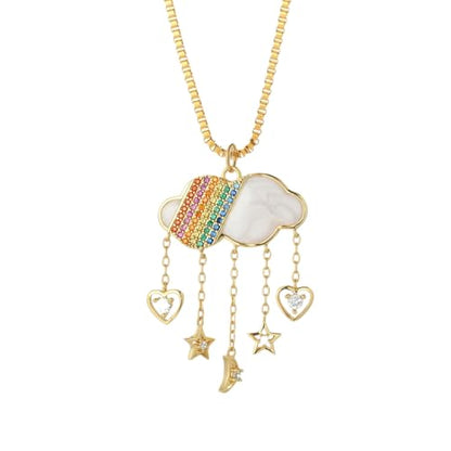 925 Sterling Silver Sun and Moon Necklace Pendant Star Necklace Set Sun moon pendant necklace twitches necklace sun and moon Necklaces and Cloud Sun and Moon Jewelry for Women, - color: NK008G4AC220089G6