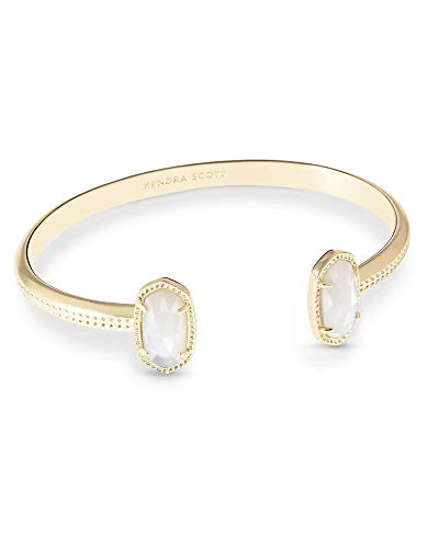 Kendra Scott Elton Cuff Bracelet for Women, Fashion Jewelry - color: GOLD - IVORY MOTHER OF PEARL