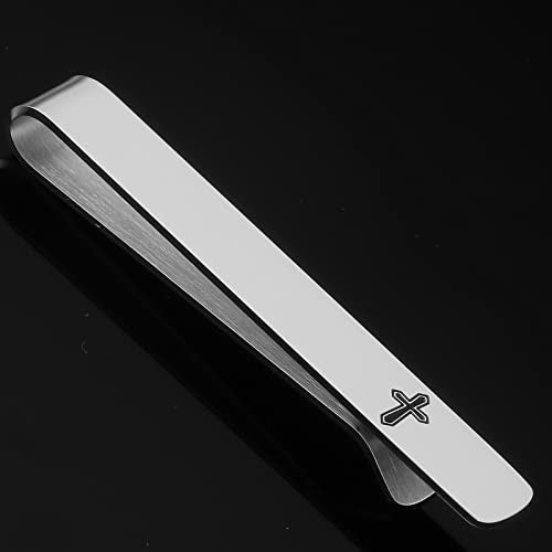 Cross Tie Clips for Men Unique Tie Pin Clip Mens Christian Tie Clips