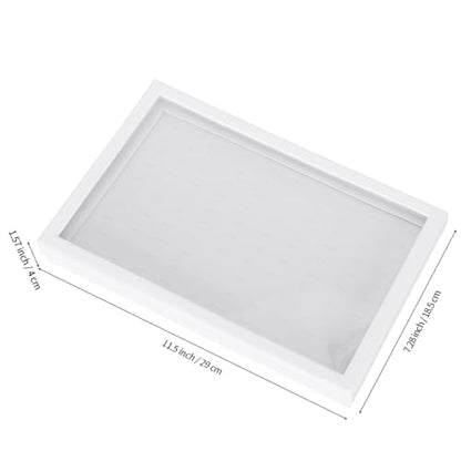 KUKUVR 100 Slots Ring Earring Holder Display Case (White) | Velvet, Clear Lid, Ring Earring Storage Organizer Box Tray, for Women and Selling Show - color: White