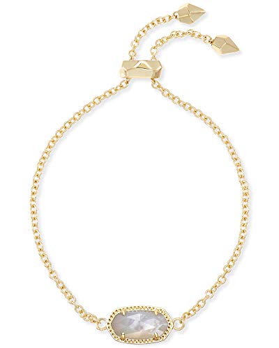 Kendra Scott Elaina Adjustable Chain Bracelet for Women, Fashion Jewelry, Gold-Plated - color: GOLD - IVORY MOTHER OF PEARL