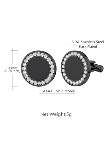 Custom4U Custom Photo Cufflinks for Men Father of the Bride Gifts - color: C-Black Onyx-Black