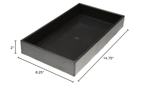 6-Piece 2-Inch Deep Black Full Size Plastic Stackable Jewelry Tray 14 3/4" X 8 1/4" X 2"H