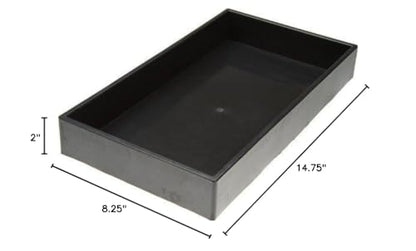 6-Piece 2-Inch Deep Black Full Size Plastic Stackable Jewelry Tray 14 3/4" X 8 1/4" X 2"H