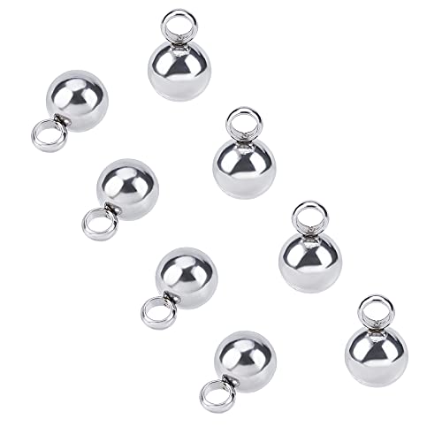 PH PandaHall 100pcs 1.5mm Stainless Steel Round Pendants Charms Pendants DIY for Women Jewelry Making and Crafting