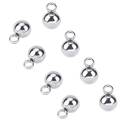 PH PandaHall 100pcs 1.5mm Stainless Steel Round Pendants Charms Pendants DIY for Women Jewelry Making and Crafting