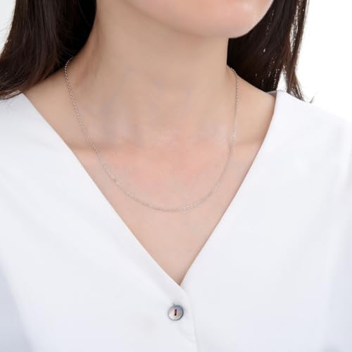 Adabele 304 Surgical Stainless Steel Flat Cable Chain Necklace 18 20 22 24 Inch Cute Small Non Tarnish Waterproof Women Jewelry - size: 24 Inch - 5pcs, style: 1.5mm width