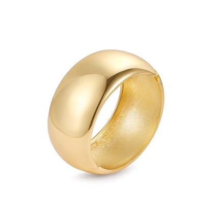 Bangle Bracelets for Women | 14K Gold Plated Trendy Wide Bracelets | Hinged Arm Cuff Bangles Chunky Bracelet for Women - color: Style F-Gold Plated Bangles