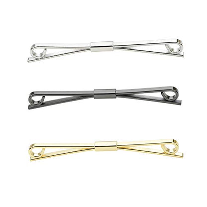 Necktie Tie Clips Collar Bar Shirt Collar Stay Tie Pins Cravat Clip Jewelry Accessories for Men Silver Gold Black Tone - color: 3PCS
