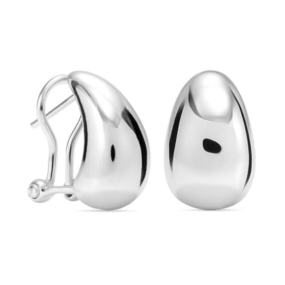 LeCalla 925 Sterling Silver Stud Earrings for Women | Pierced Omega Back Earring | Omega Earrings Jewelry Gift for Her, Wife | Daily Wear & Special Occasion Earring - color: Omega Back 03