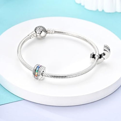 Pandach 925 sterling silver Clip Spacer Charm for Bracelet Clip Lock Stopper Bead Spacer European Openable Beads 2Pcs - style: 2-KJC939