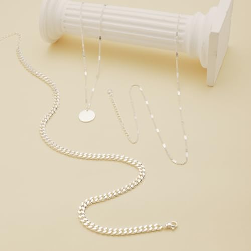 Cuzmly Layered Silver Necklaces for Women, Sterling Silver Stackable Stack Choker Necklaces for Women Trendy Layering Circle Pendant Chain Necklace Set Jewelry for Women - style: Coin