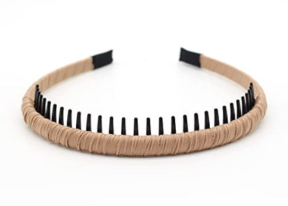 JOBAND 4pcs Hairbands for Women, Non-Slip Zig Zag Headbands, Adjustable Teeth Comb Hair Hoop, Daily Use, Yoga, Spa, Parties, Resin Cotton Blend | Non Slip hair accessories for women Can easily solve the problem of short hair on the forehead Suitable Daily