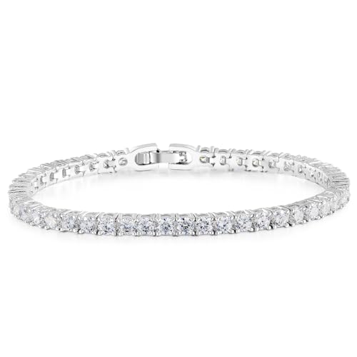 3MM Cubic Zirconia Tennis Bracelet for Women and Men, Classic Tennis Bracelet Small Wrist Size 6-7.5 inches - size: 6.0"