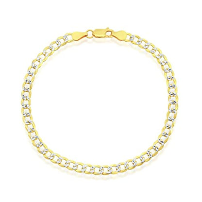 14K Gold Plated Chains – Pave Figaro/Figaro/Cuban/Marina/Franco/Cross/Butterfly/Hearts & Beads/Elephant Charms Rolo 9”/9+1” Anklets – Jewelry for Women or Teens - style: 9" - 5mm Pave Cuban