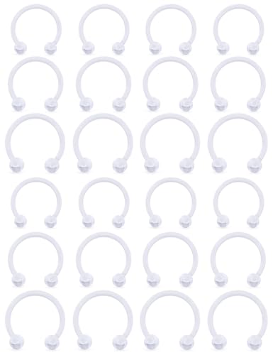 18G 16G 14G Plastic Septum Rings Flexible Lip Rings Hoops Septum Nose Rings Smiley Piercings Acrylic Horseshoes Cartilage Helix Rook Daith Earrings Piercing Retainer for Work 8mm 10mm 12mm - color: 14G-Dia:8mm 10mm 12mm-Bars:3mm