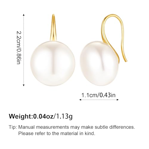 Pearl Earrings for Women Minimalist Pearl Drop Earrings Elegant Leverback Dangle Earrings Wedding jewelry Bridesmaid Gifts - style: oval pearl-13mm(large)