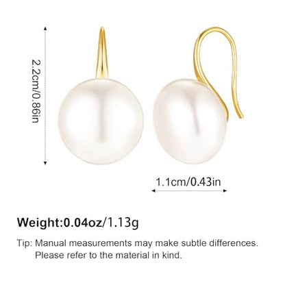 Pearl Earrings for Women Minimalist Pearl Drop Earrings Elegant Leverback Dangle Earrings Wedding jewelry Bridesmaid Gifts - style: oval pearl-13mm(large)