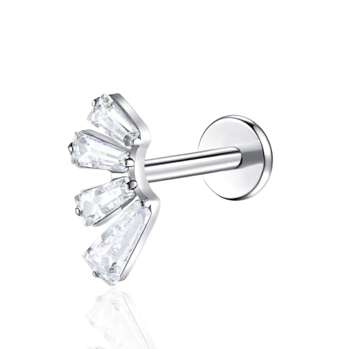 1pcs 16G 18G G23 Titanium Threadless Labret Studs Push-in Labret Lip Cluster Tragus Helix Conch Lobe Rook Cartilage Push Back Piercing Jewelry Earring - style: polish-4T 1.2mm