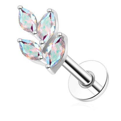 G23 Titanium Flat Back Earrings Studs 20g 18g 16g F136 Titanium Labrets Press Fit Threadless Push In Dainty Cartilage Helix Conch Lobe Lip Tragus Piercing Jewelry Push Back - style: 4eye-AB