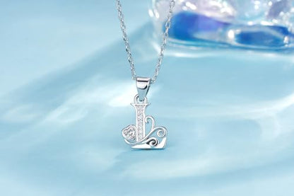 S925 Sterling Silver Initial Letter Necklaces for Women Dainty Letter Chain Necklace for Women Personalized Jewelry Gifts - style: L
