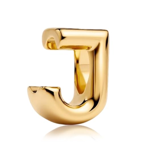 Gold Letter Charms A-Z for Bracelets 925 Sterling Silver Alphabet Initial Charms Beads Jewelry Gifts for Women - color: J