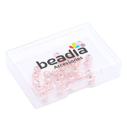 Rose Gold Plated Round Spacer Beads 6mm 30pcs for Jewelry Making Findings Non Tarnish - color: Rose Gold, size: 6mm