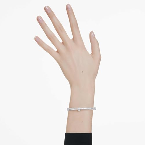 Swarovski Hyperbola Bangle, Mixed cuts, Clear, Rhodium Finish - size: Small
