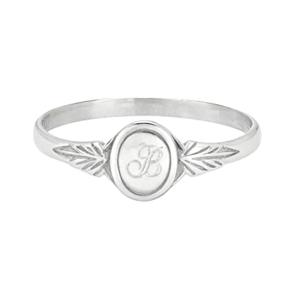 10K 14K 18K Solid Gold Personalized Initial Signet Ring for Women Customized Engraved Letter Dainty Ring Jewelry Gift for Her