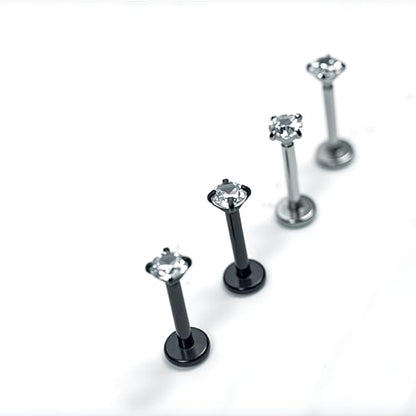 34Pcs 16G Lip Rings Stainless Steel Labret Jewelry Lip Barbell Spike Snake Bite Piercing Jewelry Horseshoe Septum Nose Ring Cartilage Tragus Helix Earrings Studs