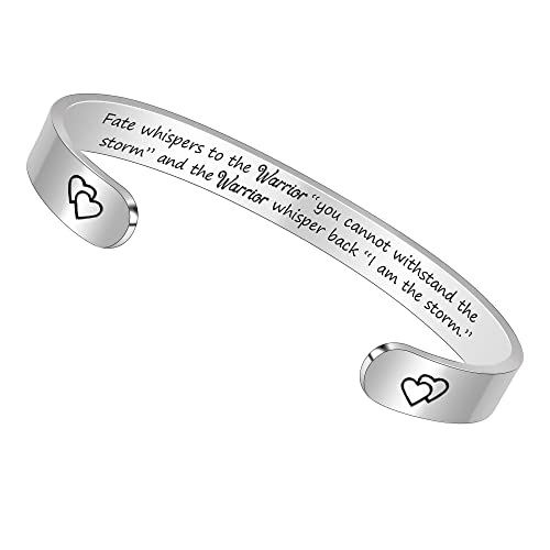 Btysun Bracelets for Women Mothers Day Bracelet Gifts from Daughter Inspirational Gifts for Women Graduation Gifts for Her Motivational Birthday Cuff Bangle Friendship Personalized Mantra Jewelry… - style: 1 Fate whispers to the warrior ... I am the storm