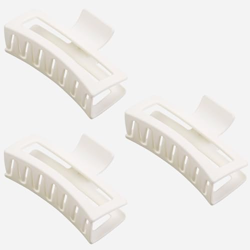 3Pcs Jumbo Hair Claw Clips for Thick Hair, 5 Inches Extra Large Non-Slip Hair Claws Rectangle Hair Clips for Buns Ponytails Strong Hold Hair Accessories for Women Girls - color: Color_03