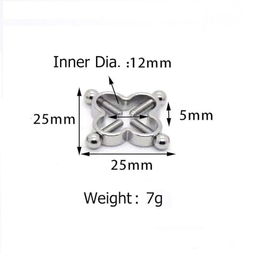 2Pcs Four Leaf Clover Non-Piercing Nipple Rings Stainless Steel Fake Nipple Rings Shield Barbell Ring Nipple Piercing Summer Beach Faux Body Jewelry for Women - color: Rose Gold