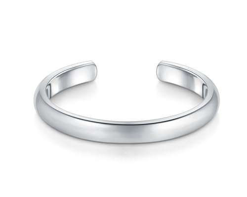 BORUO Toe Rings - 925 Sterling Silver Band Ring - Waterproof 14K Gold Plated Toe Rings - Sterling Silver Rings for Women, 2 mm, 3mm, 4mm - color: Waterproof Toe Rings Stainless Steel Silver 2mm