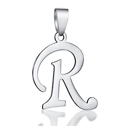 Stainless Steel Initial Letter Connector Charms Alphabet Pendant Diy Craft for Jewelry Making Necklaces Bracelets Keychain - color: Stainless Steel R