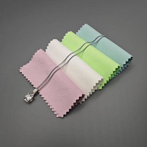 50pcs Jewelry Cleaning & Polishing Cloth for Silver,Gold,Platinum,Easy to Carry,Wipe and Care.Pre-Treated Ultrasoft Fabric with Tarnish Remover Jewelry Cleaner(3x3 White) - color: White