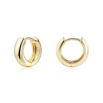 CONRAN KREMIX Small Thick Gold Chunky Hoop Earrings Lightweight Huggie Hoops For Women - color: 16.0 MM - Gold