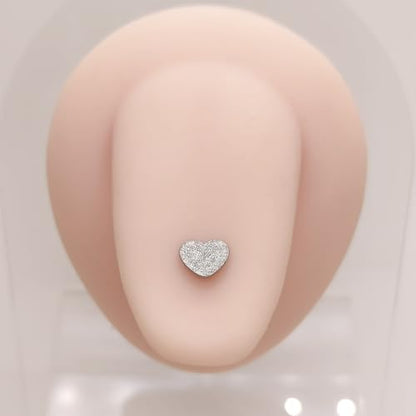14G Stainless Steel Tongue Rings Straight Barbells Heart Shape Rose Shape Tongue Piercing Jewelry - color: Silver and Black