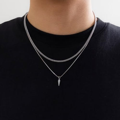 Chunky Chain Necklace for Women Men Bold Gold Statement Jewelry Trendy Layered Accessory - color: E-Men's Gothic Necklace