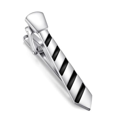 Tie Clips for Men Classic Tie Clip Set Necktie Tie Bar Clips jewelry Box Gift - color: T01