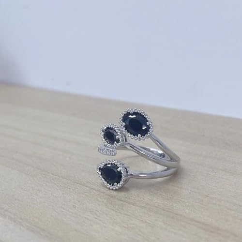 Kokoma Shiny Diamond Teardrop Open Statement Ring for Women Girls Rhinestone CZ Crystal Leaf Climber Wrap Finger Band Engagement Promise Rings Bands Fashion Jewelry Gifts for Mother's Day - color: Black