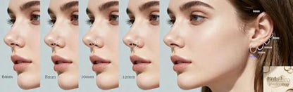 16Gauge earrings nosering clicker hoop Hypoallergenic body piercing ring | 6-14mm/6-12mm/Stainless Steel Gold/Silver,Septum Rings Hinged Clicker, Helix Cartilage Daith Tragus,Sleeper Hoop,Piercing - color: 16G 6-8-10-12-14mm Silver