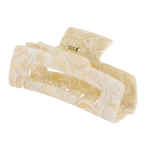 VOCOSTE Hair Claw Clips, 4" Large for Thick Hair, Beige | Strong Non-Slip Hold, Half Ups, Acetic Acid Hair Clips for Durability, Secure Chic Daily Styles - color: Beige