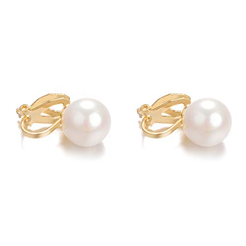Pearls Clip On Earrings Womens Clip on Earrings Non Pierced Clip on Pearls Women Hypoallergenic Trendy Wedding Jewelry - style: Pearl clip earrings