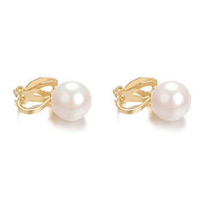 Pearls Clip On Earrings Womens Clip on Earrings Non Pierced Clip on Pearls Women Hypoallergenic Trendy Wedding Jewelry - style: Pearl clip earrings